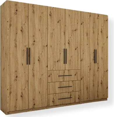 Zdjęcie produktu dla Meblast | Szafa 250/220 cm, Dąb Artisan, Okucia Premium | Naturalny, Ciepły