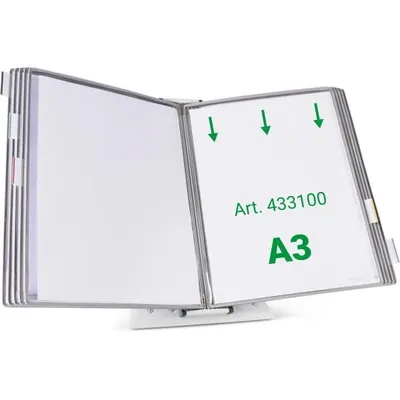 Produktbild von tarifold Sichttafelsystem 433100 DIN A3 grau mit 10 St. Sichttafeln