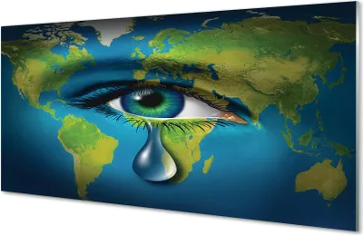 Produktbild von Glasbilder 100x50 Wandkunst Karte von Augentränen
