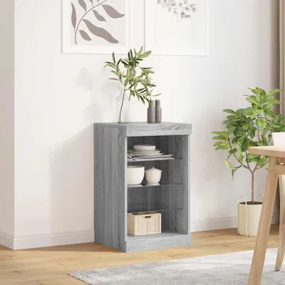 Zdjęcie produktu dla vidaXL Kredens z oświetleniem LED Szary Sonoma 41x37x67 cm