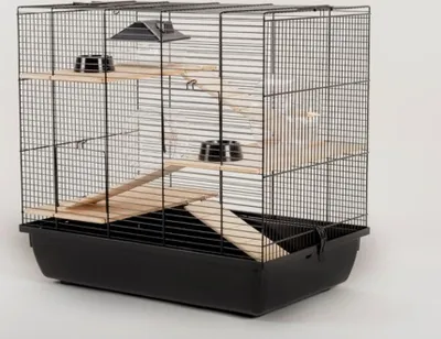 Produktbild von Klietka pre škrečky Klietka pre myši Klietka pre hlodavce 59 x 38 x 55 cm čierna s príslušenstvom