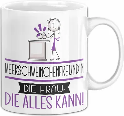 Produktbild von Meerschweinchenfreundin Geschenk Tasse Becher Die Frau Die Allen Kann Geschenkidee für eine Meerschweinchenfreundin Lustig (Weiß)