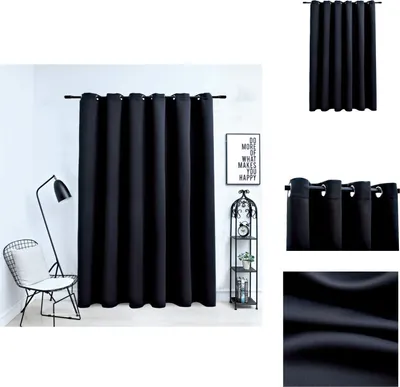 Immagine prodotto di vidaXL Tenda oscurante con occhielli metallici neri 290 x 245 cm - Tende e tendaggi