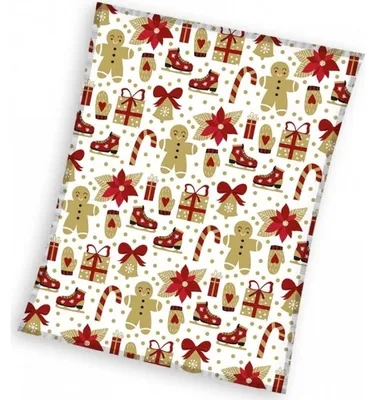 Zdjęcie produktu dla Mikroflanelowy koc świąteczny Prezenty 150 x 200 cm