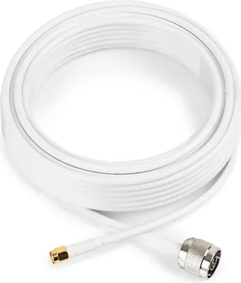 Obrázok produktu pre Anténny kábel 8 m HDF195 biely N (m) na SMA (m), poniklovaný
