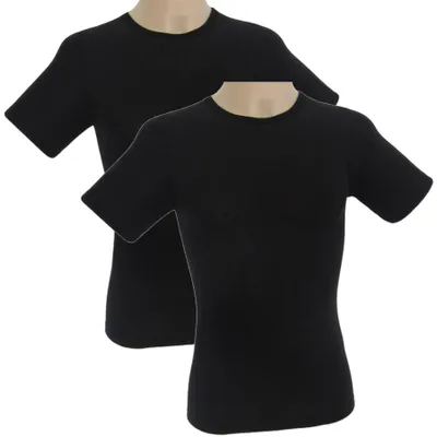 Produktbild von HERMKO 63840 2er Pack Herren Funktionsunterwäsche Shirt mit 1/4 Arm, Rundhals (Weitere Farben), Größe:D 4 = EU S, Farbe:schwarz
