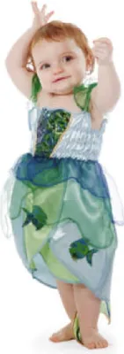 Produktbild von W3399-140-A blau-grün Kinder Mädchen Nixenkleid Wasserfeekostüm Gr.140
