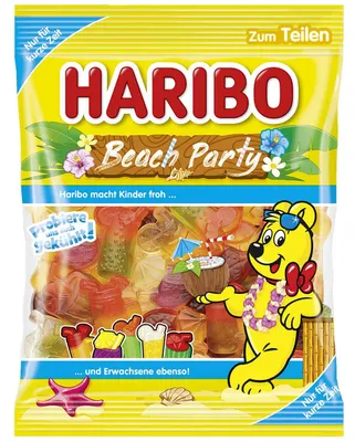 Zdjęcie produktu dla Haribo Beach Party – żelki owocowe o intensywnym smaku owocowym, opakowanie 175 g, Obraz wygenerowany przez AI