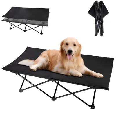 Productafbeelding van Hondenmand verhoogd - Hondenbed kattenbed - 121 x 68 x 30 cm - Opvouwbaar - Voor tuin en camping