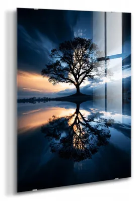 Productafbeelding van STYLER Glaswanddecoratie, 80x120 cm, "Majestueuze Boom", natuurmotief, geschikt voor woonkamer, slaapkamer, hal, modern interieur