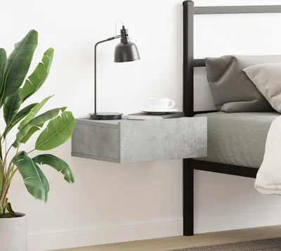 Obrázok produktu pre vidaXL Závesný nočný stolík Concrete Grey 40x30x15 cm Drevo Materiál