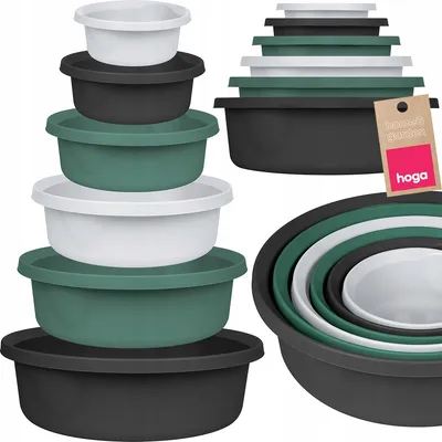 Produktbild von Hoga Rundes Kunststoffschüssel Set Haushalt 6er-Pack