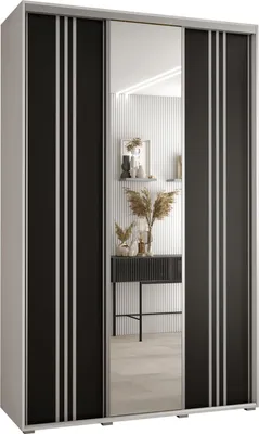 Produktbild von MEBLE KRYSPOL Davos 7 Schrank, drei Türen - 235,2x160x45 cm - Weiß Schwarz Silber