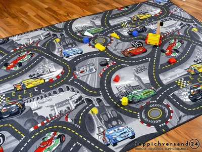 Produktbild von Spiel Kinderteppich Disney Cars Grau, Größe:160x200 cm