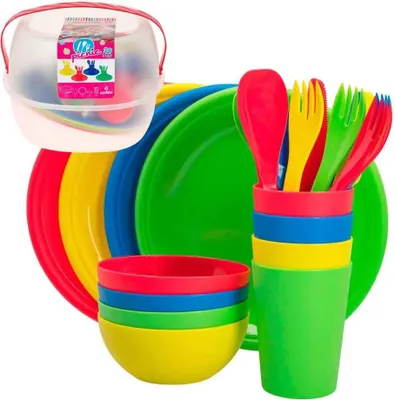 Produktbild von Aktive Picknick-geschirrset Für 4 Personen Mehrfarbig 4 People Mehrfarbig 4 People