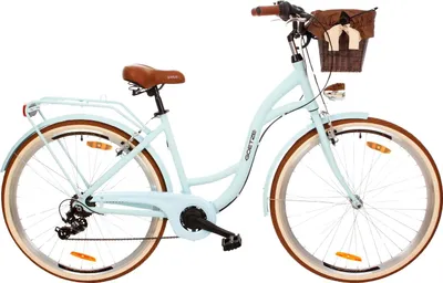 Produktbild von Goetze Mood 28 Zoll City Bike, 18 Zoll ALU Tiefeinsteigerrahmen, 7-Gang Shimano, V-Bremse, LED-Beleuchtung, Komfortsattel, Rattankorb