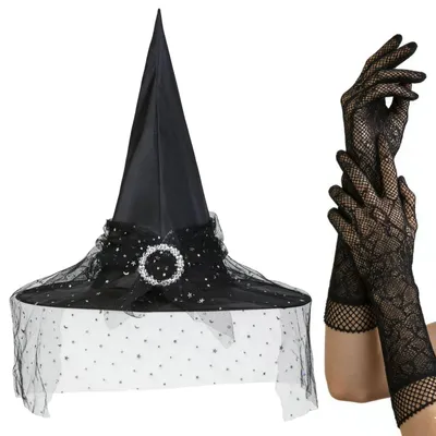 Hexenhut-Set (2 Stück) für Karneval, Halloween & Cosplay