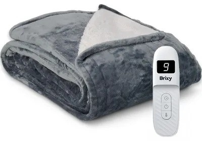 Produktbild von Brixy Elektrische Deken - Warmtedeken - 2-Persoons - 180 x 160 cm - Met Timer - Bovendeken - Fleece