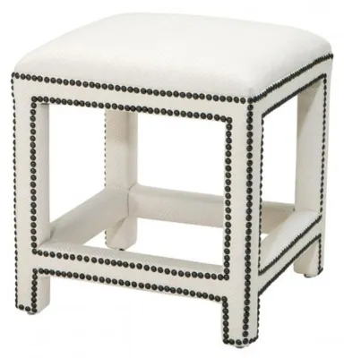 Zdjęcie produktu dla Casa Padrino stołek biały 47 x 47 x h. 52,5 cm - Luksusowe meble