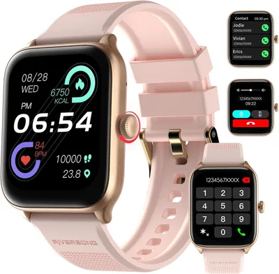 Produktbild von RIVERSONG Smartwatch mit Telefonfunktion 1.85 Zoll HD Touchscreen Fitnessuhr mit SpO2 Herzfrequenz & Schlafmonitor 100+ Sportmodi IP68