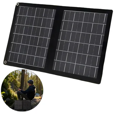 Produktbild von Faltbares 10W Solarladegerät,mit Dual-USB,Tragbares Solar-Panel für Handy & Powerbank, Monokristallin, Outdoor Camping & Notfall