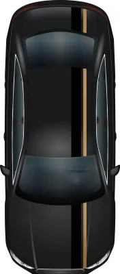 Produktbild von Rennstreifen Set Schwarz Glanz/Kupfer Streifen Stripes Zubehör Auto Haube Dach
