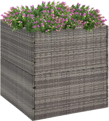 Immagine prodotto di The Living Store Fioriera grigia 80x80x80 cm Poly Rattan