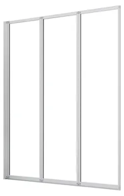 Produktbild von Duschspa 120x140cm Badewannenaufsatz 3-teilig Weiß Faltwand 4mm ESG Duschabtrennung