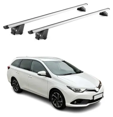 Produktbild von Dachträger Grundtäger für Toyota Auris mk2 Kombi 2012-18 100kg Alu ABE Grau 2tlg, KI-generiertes Bild