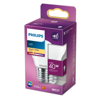 Immagine prodotto di PHILIPS LED Classic 40W Spherical E27 Warm White Frosted Non-Dimmable