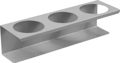 Produktbild von Rund-/Spraydosenhalter 3-fach für Lochplatte | BxØ 30x7cm | Weissaluminium