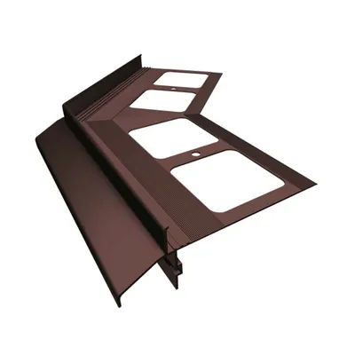 Immagine prodotto di Profilo di gronda in alluminio Renoplast K40 pavimento in Vetroceramica, angolo esterno 135°, marrone