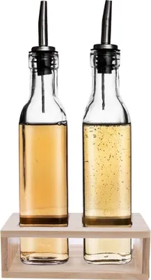 Produktbild von 2x Glasflasche für Essig- und Ölspender, Essig- und Ölspenderständer