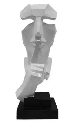 Image de Statue Design Mr Chut Blanc Collection INITIAL