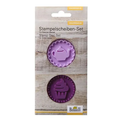 Produktbild von Birkmann Mini Keksstempelscheiben CupCake & Teekanne Ø5 cm Silikon