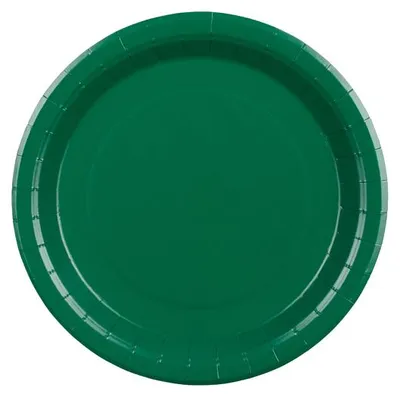 Obrázek produktu pro 6 papírových talířů, tmavě zelených, průměr 23 cm
