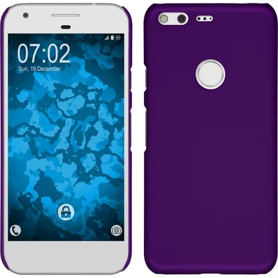 Produktbild von PhoneNatic Case kompatibel mit Google Pixel - Hülle lila gummiert Hard-case + 2 Schutzfolien