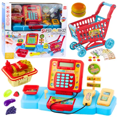 Produktbild von Shop-Set, Kasse, Warenkorb, Lebensmittel, Produkte, Lichter, Geräusche, Farbenfroh