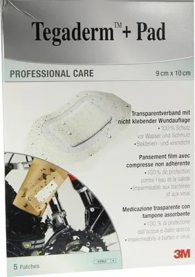 Image de Tegaderm 3M Plus, compresse 9 x 10 cm, pré-compressée, 3586np, 5 pièces