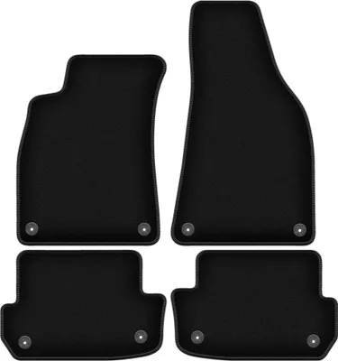 Produktbild von Wielganizator Velours-Autoteppiche – passend für Audi A4 B6 (Cabrio, Bj. 2002-2006) –  schwarz, passgenau, mit Befestigungen set 4 Stk.