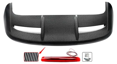 Obrázek produktu pro Zadní střešní spoiler, design zadního křídla, konstrukce z ABS plastu, vzhled z uhlíkových vláken