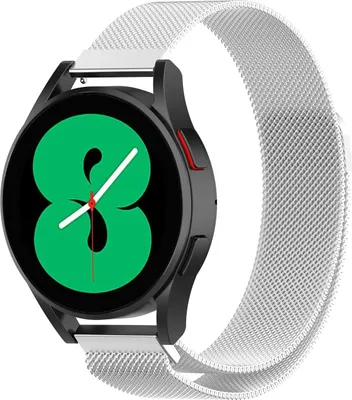 Produktbild von Strap-it Milanese Armband - Kompatibel mit Samsung Galaxy Watch Armband 42mm Edelstahl Armband mit Magnetverschluss - Ersatzarmband - Hochwertiges Material - für Smartwatch 20mm Armband Silber