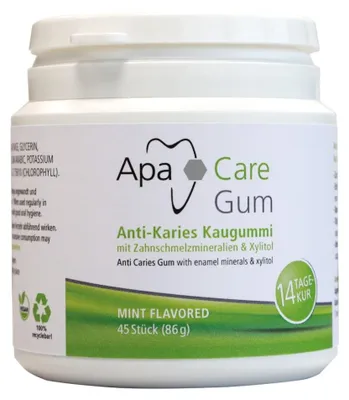 Produktbild von ApaCare ApaGum Zahnpflege-Kaugummi mit Xylit, 45 Stück
