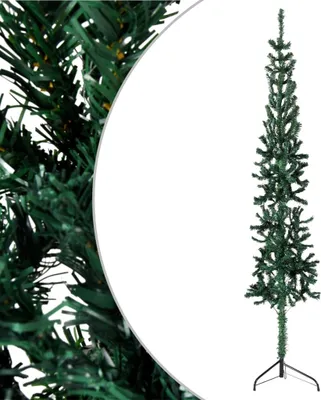 Obrázek produktu pro The Living Store Umělý poloviční vánoční stromek se stojanem Slim Green 150 cm