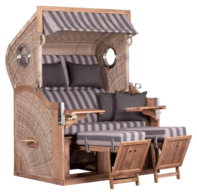 Produktbild von deVries Strandkorb TRENDY PURE GREENLINE 175XL PE Gartenstrandkorb 135x90x165 cm