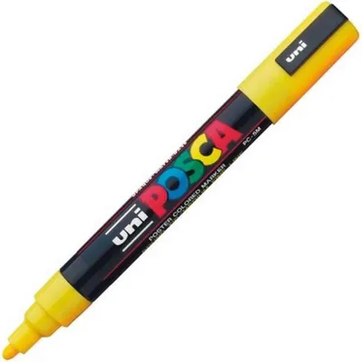 Obrázok produktu pre POSCA PC-5M, Žltá, Viacfarebný, 1 farba/farieb, Stredná, atrament s vodným základom, Guličkové zakončenie