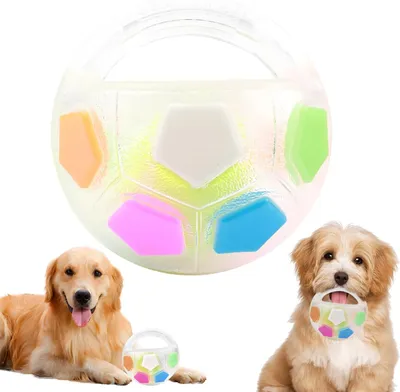 Produktbild von Der Mellow Dog Calming Ball, ein Hundeball mit Griff, ein Anti-Stress-Ball für Hunde, ein unzerstörbares Hundespielzeug, ein interaktiver Hundeball, Hundebälle für kleine, mittlere und große Hunde.