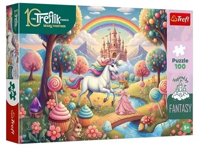Zdjęcie produktu dla Puzzle 100 Jednorożec w słodyczolandii TREFL