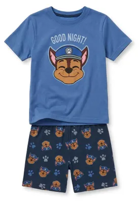 Produktbild von Paw Patrol Jungen Schlafanzug Pyjama Shirt Shorts - 122/128, Blau