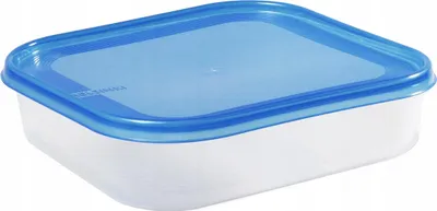 Image de plast team Boîte de congélation Helsinki 0,9 litre carré transparent/bleu mazarine